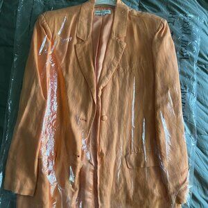 Ashley Park Orange Linen Blazer
